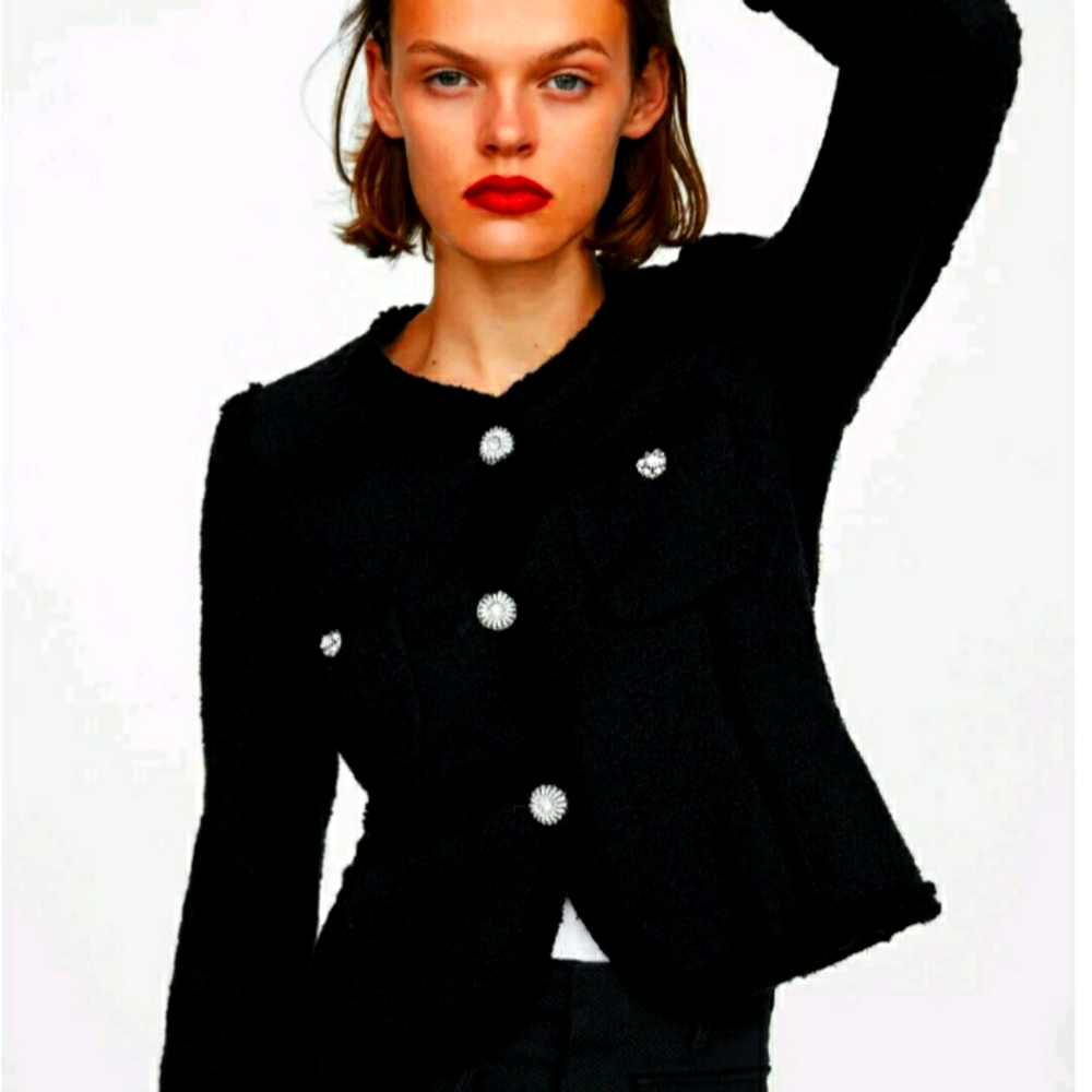 ZARA tweed jacket size Large,NWOT